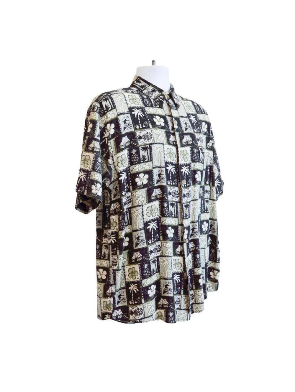 Summa Hawaiian Silk Shirt Men's Size Medium Floral Vacation Dad Core Retro